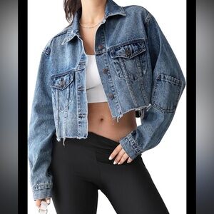 (5) Garage Cropped Denim Jacket